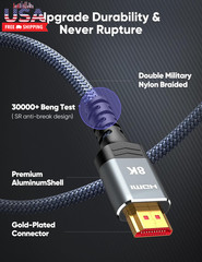 10K 8K HDMI 2.1 Cable 2-Pack 6.6FT, Certified 48Gbps Ultra High Speed Slim HDMI