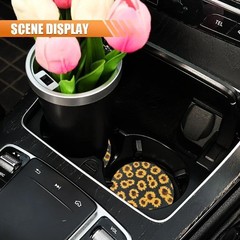 4PCS Sunflower Car Accessories Set, Fashion Anti-Slip 14-15 I Color: Sunflower