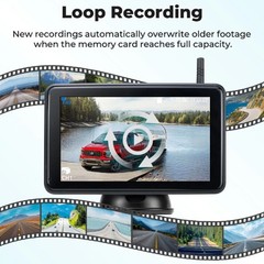 Solar Magnetic Wireless RV Backup Camera 1080P 7” Monitor for Car Truck Camper