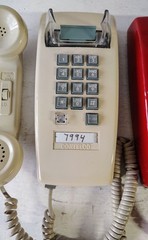 2 Cortelco 2554 Red & Ash Wall Phone Vintage Push Button Bell Ring Retro Mod USA
