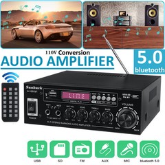 2000W 2Channel Bluetooth 5.0 Power Amplifier FM Audio Stereo Amp Home Car