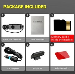 Dash Cam Front and Rear, Cardvr Video Dash Cam, 1 Count Mini Dash Cam for Car