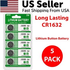 5 PACK FRESH LONG LIFE CR1632 ECR1632 1632 3V Lithium Coin Battery Expire 2031