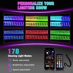 2x 1~4FT Thick LED Whip Spiral Chasing RGB Fat Whip Light For Can Am Polaris RZR