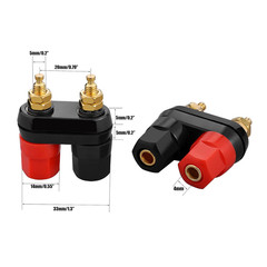 4Pcs Banana Plug Jack Female Socket Gold Plated Terminal Binding Post Dual 4Mm B