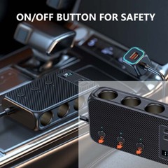 9 in 1 Multi Car Cigarette Lighter Socket Expander USB Charger Power Adapter