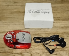 Vintage Promotional Coca Cola FM Auto Scan Radio Earphones Light Instruction Box