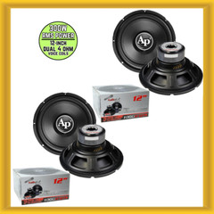 x2 Audiopipe 12″ 300W RMS Dual 4 Ohm Voice Coils Car Subwoofer (TS-PP2 12-D4)