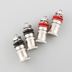4 Pcs Rhodium Plated Speaker Amplifier Binding Post Terminal Banana Plug Socket