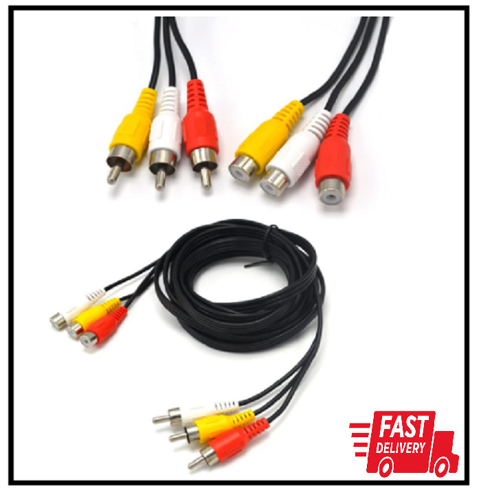 Padarsey® 10ft 3RCA Male to Female Audio Composite Extension Video Cable DVD