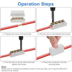 10PCS 4 AWG Wire Connector Nut Kit, 1 in 1 Out 100A 8-4 Guage Splicing Screw