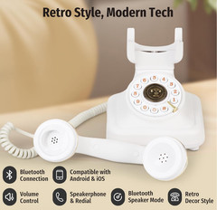Bluetooth Retro Home Phone Speakerphone Black White Pink Hands-Free
