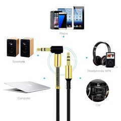 3.5mm AUX Cable Car Audio Stereo Headphone Jack Cord Right Angle Male to M