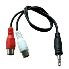 3.5mm AUX Stereo to 2 RCA Female Audio Y Cable Adapter Cord MP3 iPod Music AV