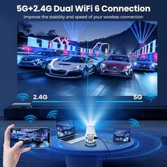 4K Mini Projector Android LED 1080P WiFi Bluetooth HD Portable Home Theater HDMI