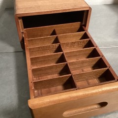 2 Vintage Solid Wood Media Storage Box Case Hand Rubbed Oiled Lot of 2