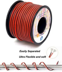 20AWG Silicone Electrical Wire 2 Conductor Parallel Flexible Tinned Copper 200ft