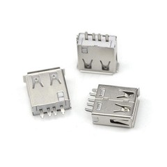 100 PCS USB Standard Port Female Solder 4Pin Plug Soldering Jack Connector
