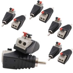 10pack Speaker Wire Cable To Audio Male Rca Connector Adapter Plug Jack
