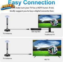 2026 Digital TV Antenna for Smart TV Indoor 360° Long Range Reception for Local