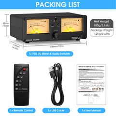 Douk Audio VU3 Amplifier/Speaker Selector Box Dual Analog VU Meter DB Display