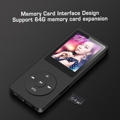 Portable Music Player: 8GB Memory, 64GB Expandable, 30 Hours Playback, FM Radio