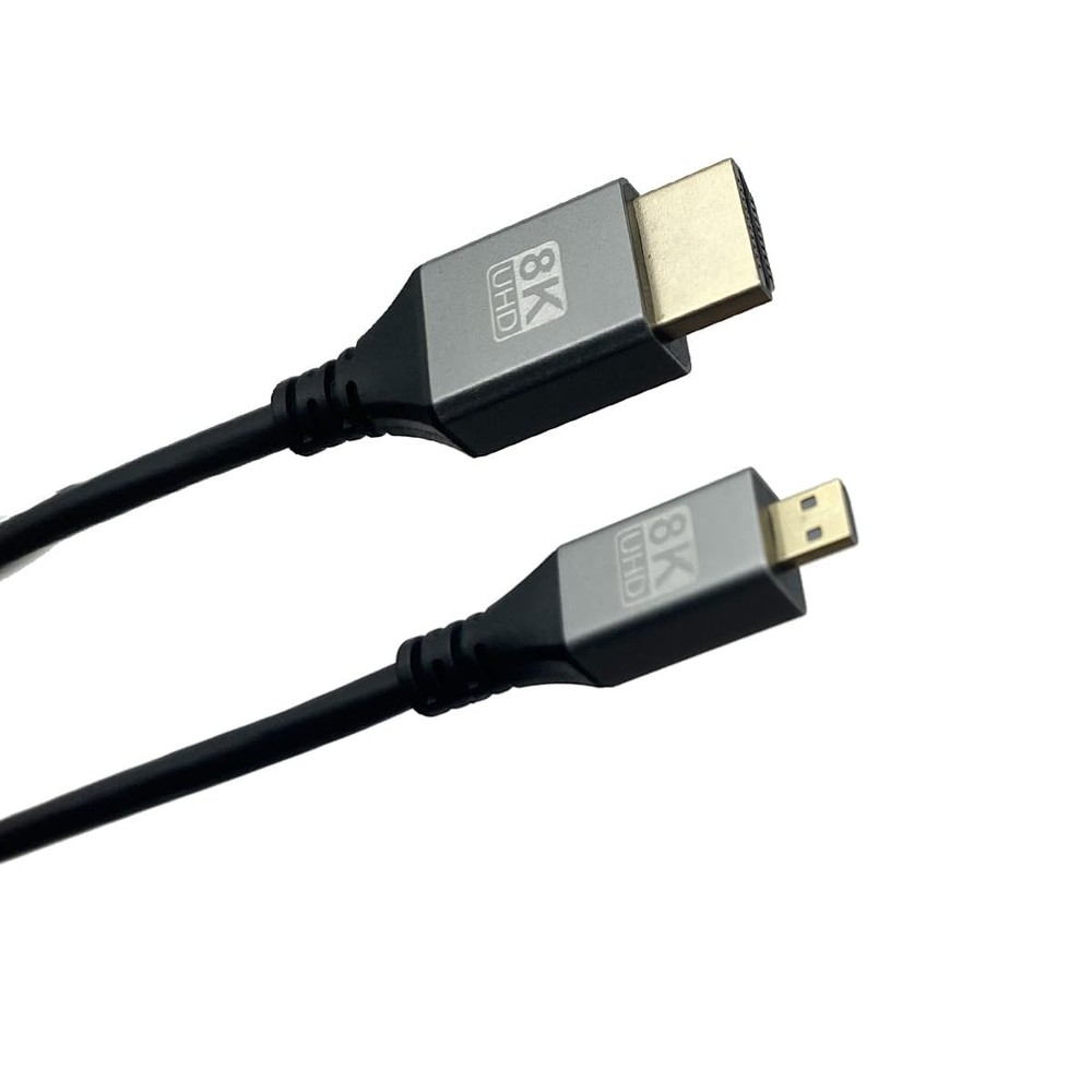 Seadream Micro HDMI to 2.1,1.64FT 2Pack Aluminum 8K 1.64FT/2 Pack, Black