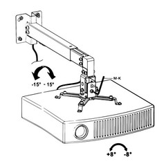Universal Projector Ceiling or Wall Mount Bracket Tilt DLP LCD – 44 lbs – White