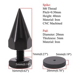 M6 Thread Speaker Isolation Spike AMP Studio Monitor Stand Feet Cone Shockproof