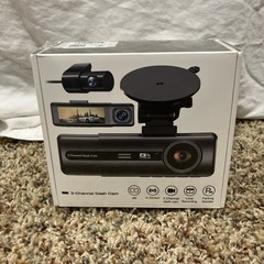 US Dashcam 3 Channel Dash Cam 4K +Inside Camera 64GB Memory Card + Accessories