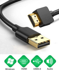 6.6FT USB to HDMI Adapter Cable, USB 3.0 to HDMI Male 1080P HD Monitor Display A