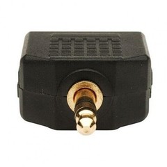 1 Male to 2 Female Gold Plated 3.5mm Y Audio Splitter Headphone Adapter Black Y