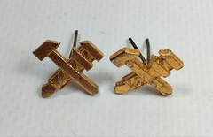 Vintage Lot 8 pcs Collectible Soviet Aluminum Small Badges-Emblems for Clothing