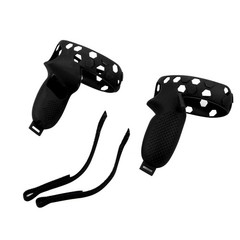2Pcs Handle Grip Cover Silicone+Nylon Strap For Oculus Quest 2 VR Controller