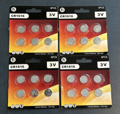 LOT of 24 LITHIUM 3V BATTERIES CR1616 NEW in PACKAGE EXPIRATION DATE 3/2030