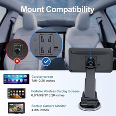 EWAY Suction Cup Mount for CarPlay Display, Backup Camera Monitor, Extended Arm