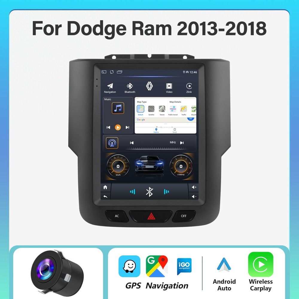 For Dodge Ram 1500 2500 3500 2013-2018 Android 14 Car Radio GPS CarPlay 2GB+32GB