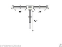 New FM Dipole Antenna 6 FT in length T Shaped SPADE TERMINALS 300 ohm twin leads