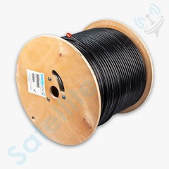 SatelliteSale RG6 Trishield 77% Coaxial Cable with Messenger Wire PVC Black