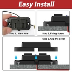 12-24V 4.8A Dual USB PD QC3.0 Car Boat RV Fast Charger Socket LED Power Outlet