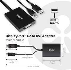 ✨ Club 3D DisplayPort to Dual Link DVI-D Active Adapter – NEW Open Box CAC-1010
