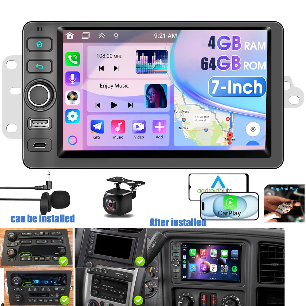 For Chevrolet S10 2003 2004 Carplay Android15 Car Stereo Radio GPS NAVI 4GB+64GB