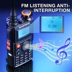 Baofeng K6 5W Tri-Band Ham Radio UHF/VHF/1.25M/NOAA/FM/Air Receiver Type-C 999CH