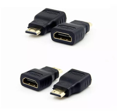 2 x Mini HDMI Male to Standard HDMI Female Adapter Gold Plated HDTV 4K 1080p 3D