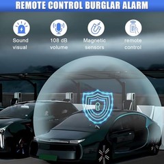 Car Anti-Theft Alarm 108dB Vibration Sensor with Remote Control Black