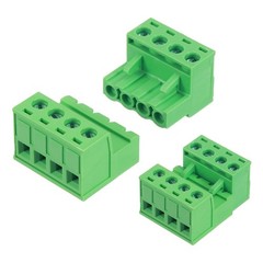 2 Sets 4 Pin 5mm 0.2 Inch Pitch PCB Mount Screw Terminal Block Connector Green
