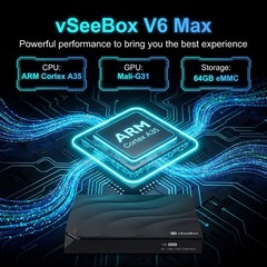 vSeeBox V6 Max 8K Android 14 TV Box |4GB RAM +64GB ROM |Backlit Bluetooth Remote