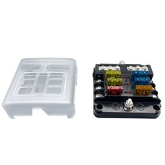12-24V Blade Fuse Box Block Holder 6 Way Car Boat Power Distribution Panel Board