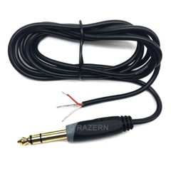 NEW 6 ft 1/4″ (6.35mm) Stereo Male Plug to Tinned Bare Wire Shielded Audio Cable