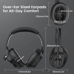 Bluetooth Headsets with Microphone & USB Dongle, 30 Hours Talk Time & 33ft Ra…